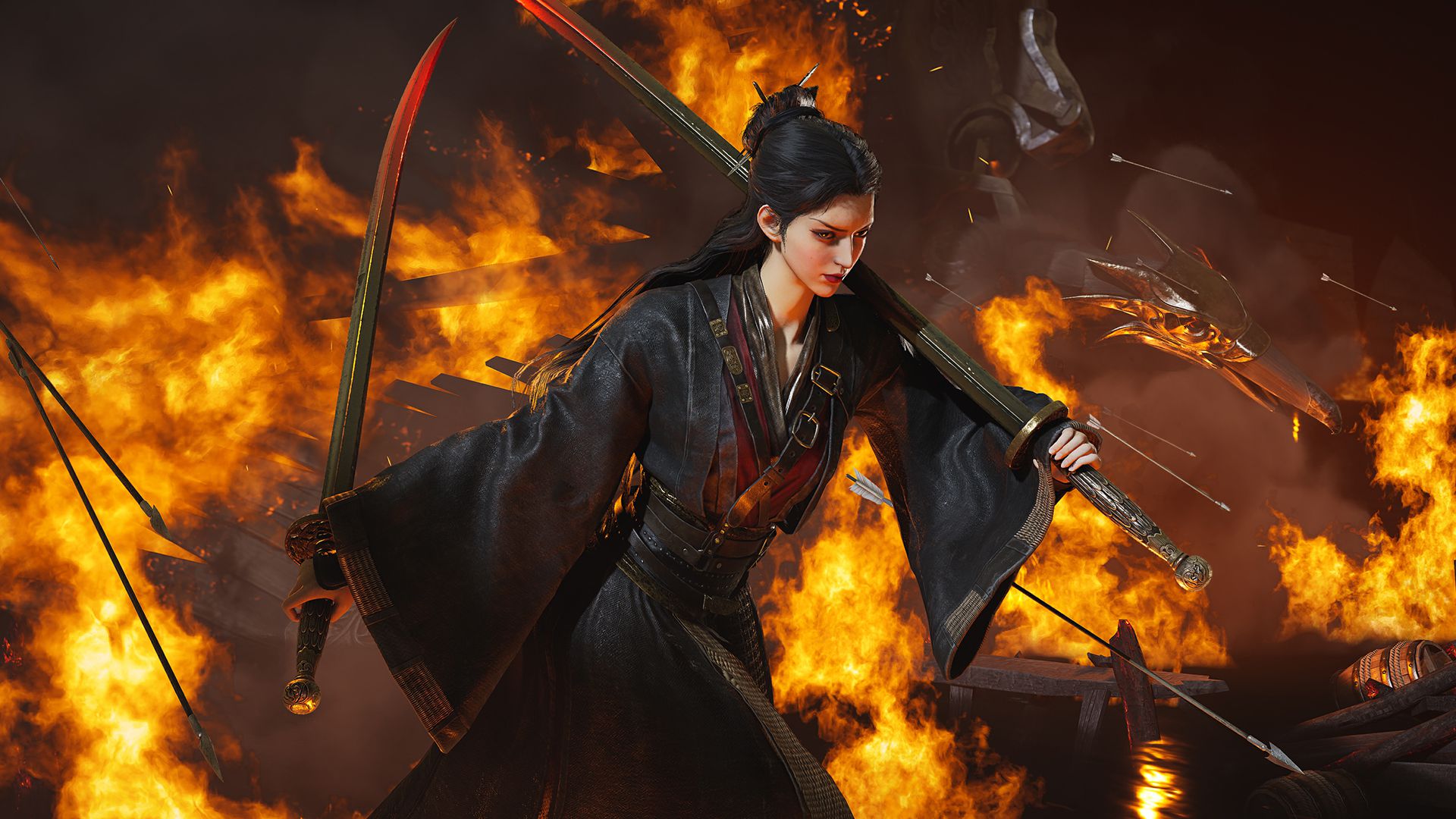 A warrior amidst flames — embodying the loot reward chase